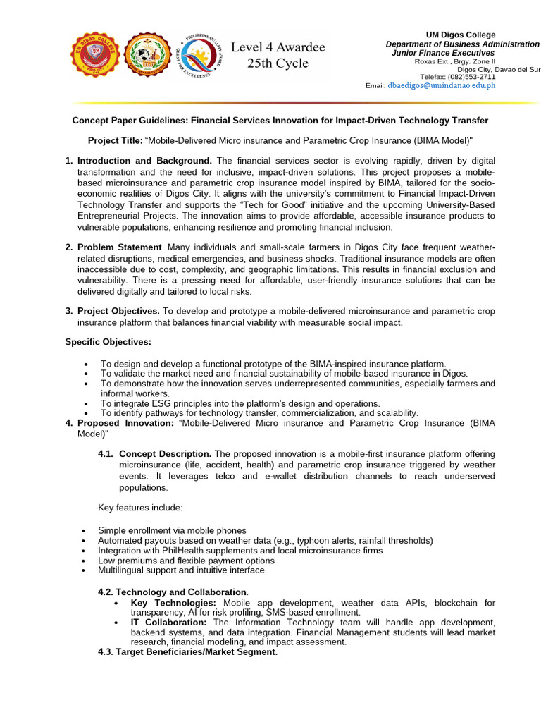 Concept Paper-New Template | PDF | Prototype | Insurance