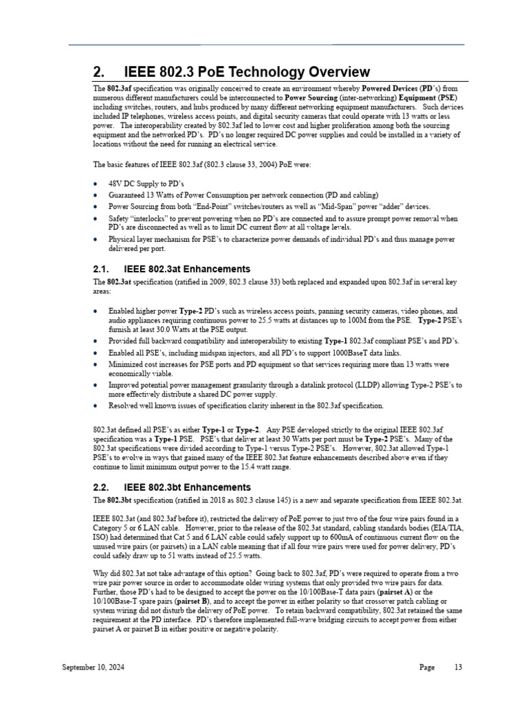 IEEE 802.3 PoE Technology Overview Sifos Technologies (1) | PDF ...