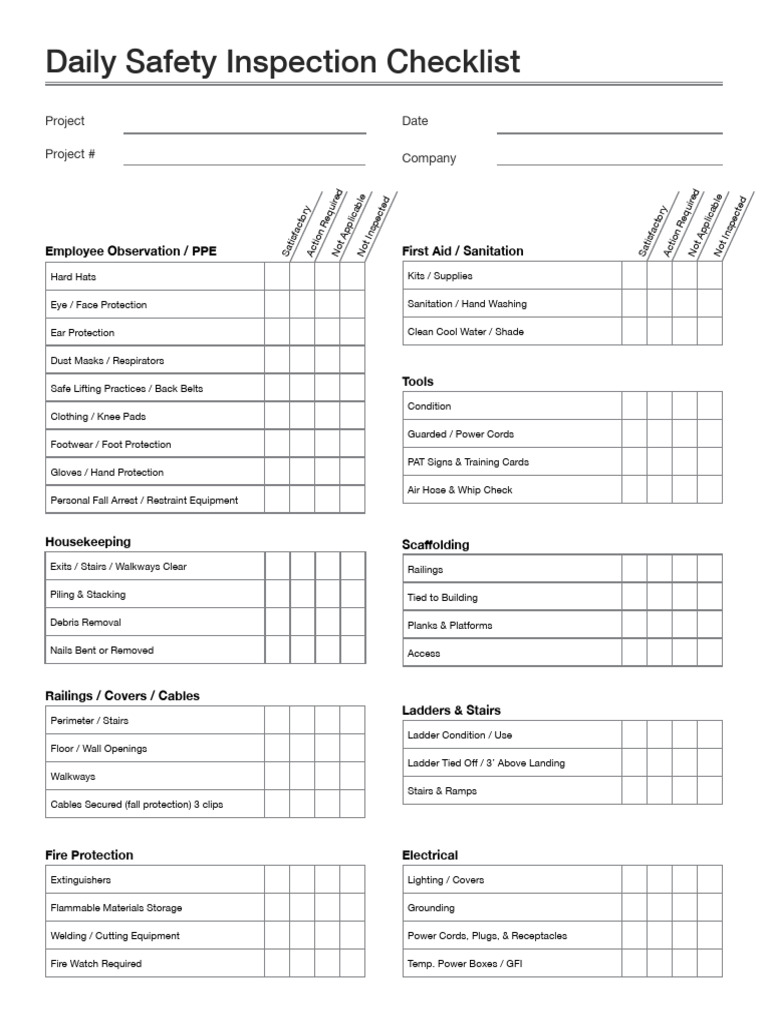 01 - 21 - 2025 - (Sample) Daily Safety Inspection | PDF