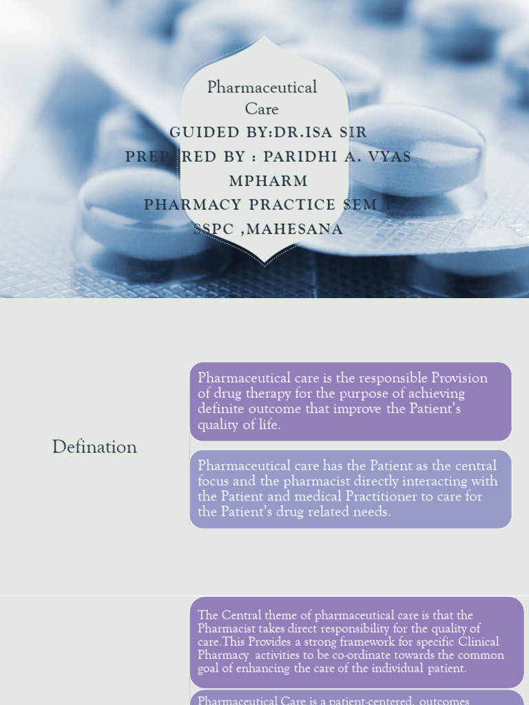 Pharmaceutical Care | PDF | Pharmacy | Health Care