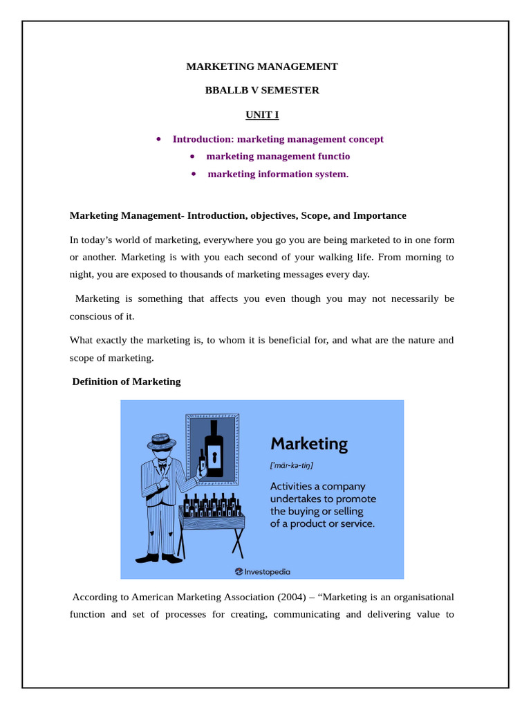 Marketing Management Notes Final | PDF