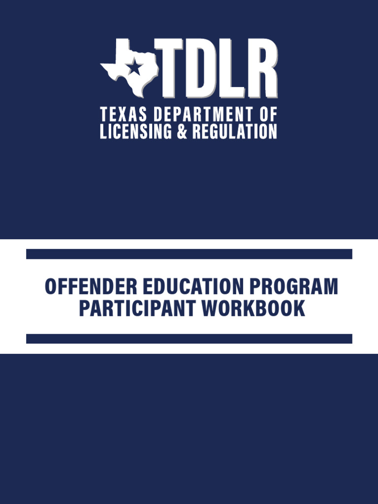 DOEP Drug Offender Education Program Participant Workbook TDLR | PDF