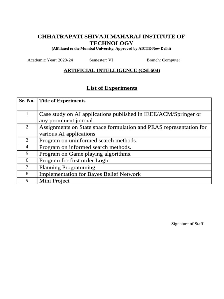AI Lab Manual | PDF | Bayesian Network | First Order Logic