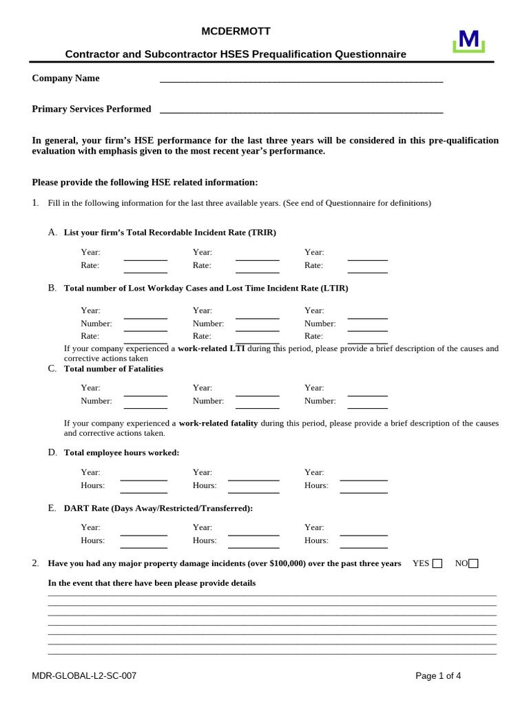 r4184-Sc46 Part I RFP Attach 4 Hses Form 1 | PDF | Working Conditions ...
