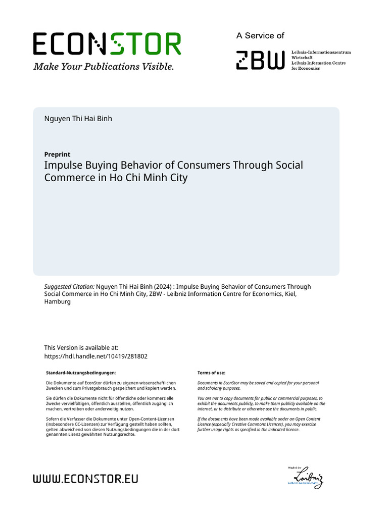 Impulse Buying Behavior of Consumers | PDF | Statistics | Consumer ...