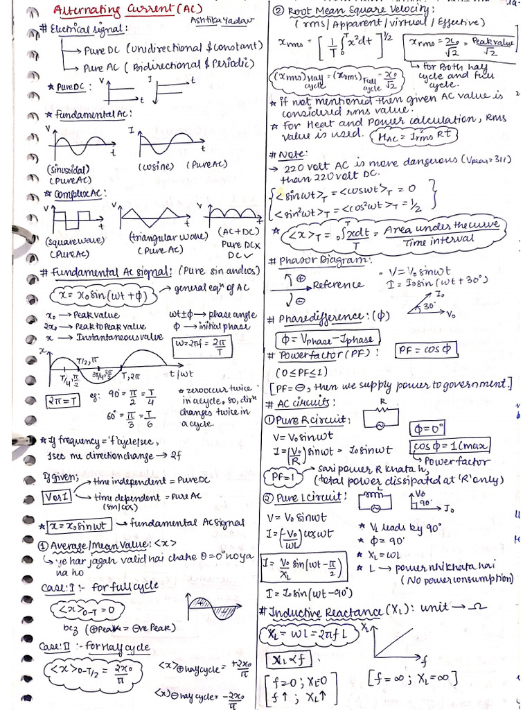 AC Short Notes DJ Sir | PDF