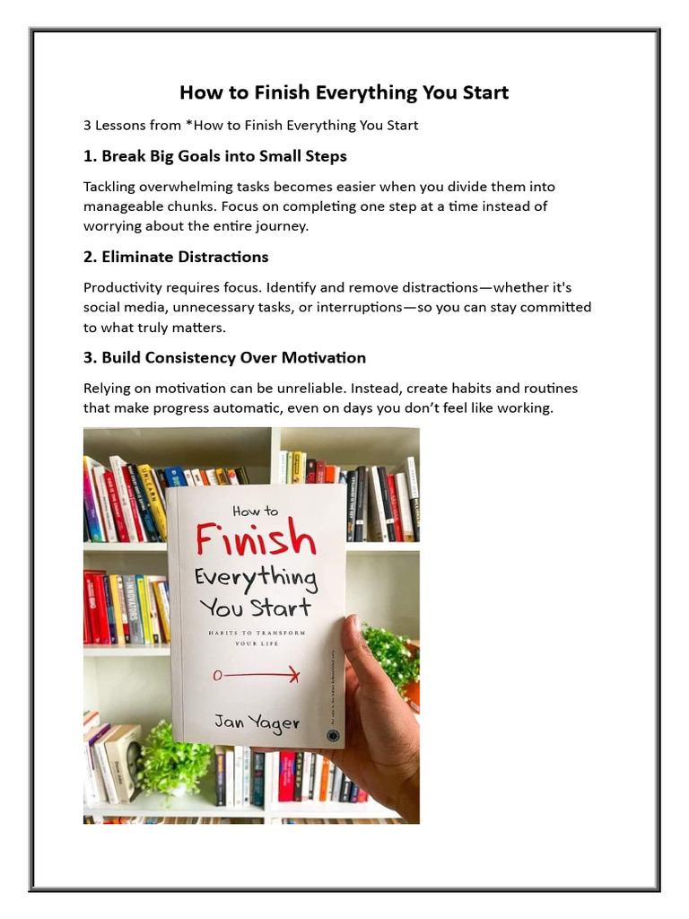 How To Finish Everything You Start | PDF