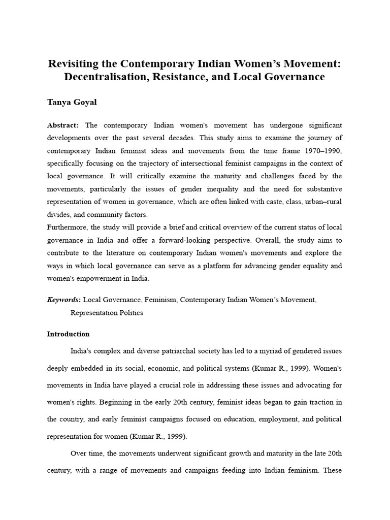 Revisiting The Contemporary Indian Womens Movemen | PDF | Ecofeminism ...