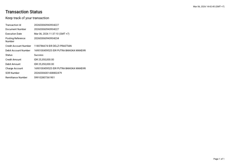 Transaction Status 13 | PDF