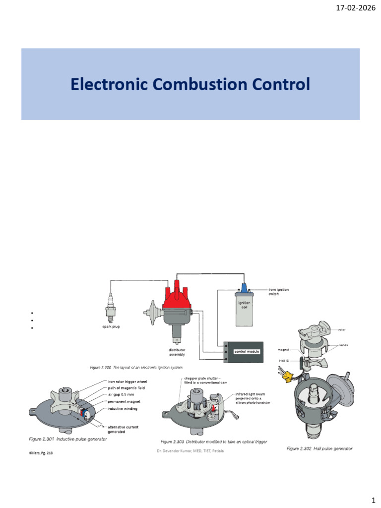 CH - 3 - Electronic Control of Combustion | PDF | Fuel Injection | Engines