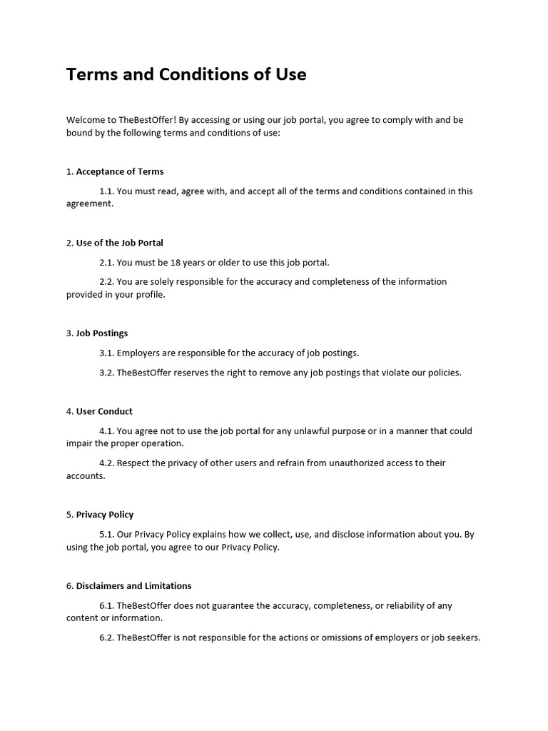 Terms of Use | PDF