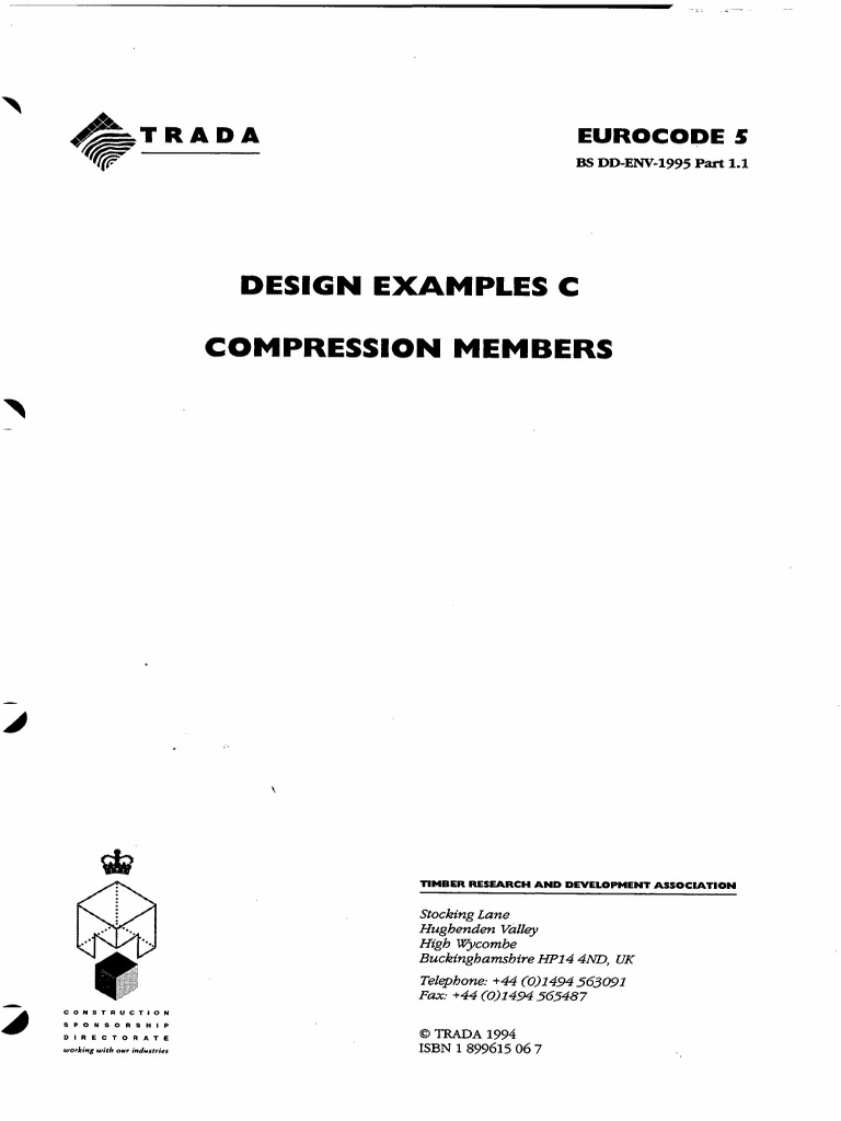 Eurocode5 Examples Compression Members | PDF