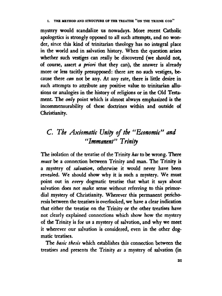 21-35, Karl Rahner - Trinity-Continuum (2001) | PDF | Trinity ...