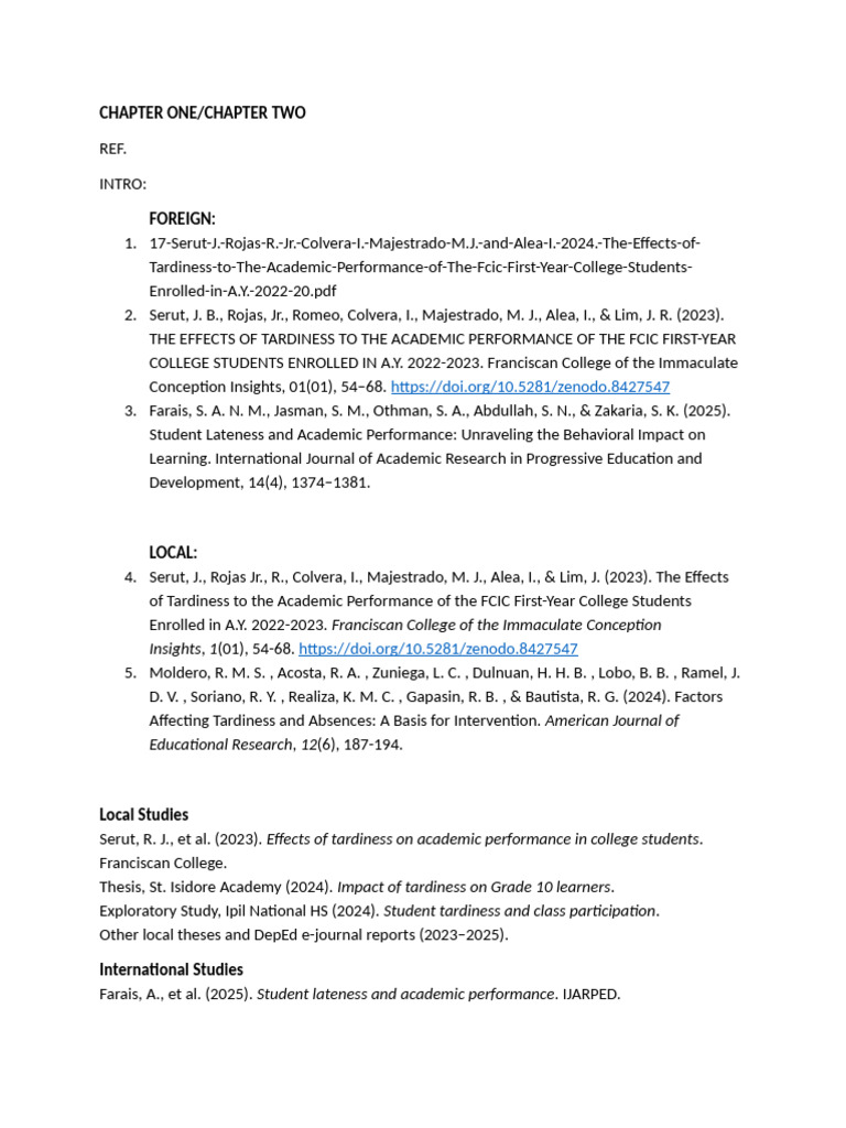 Chapter One/Chapter Two | PDF