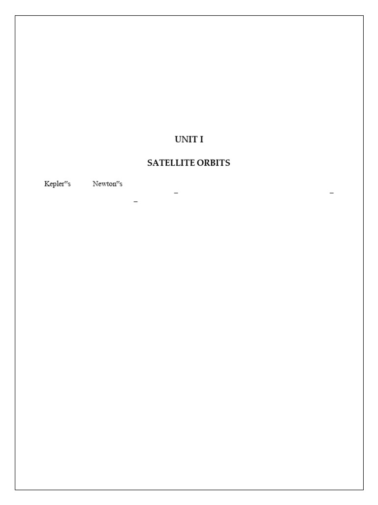 Unit1 SatelliteOrbitsNotes | PDF | Orbit | Satellite