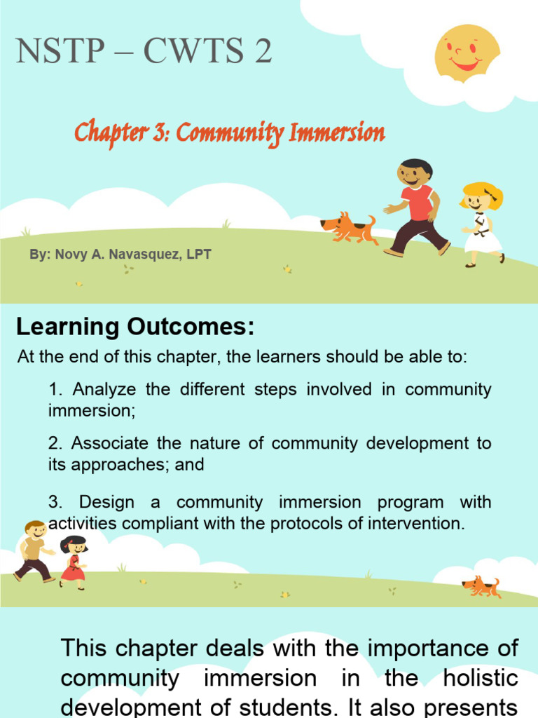 NSTP - CWTS 2.chapter 3.lesson 3.community Immersion | PDF | Community ...