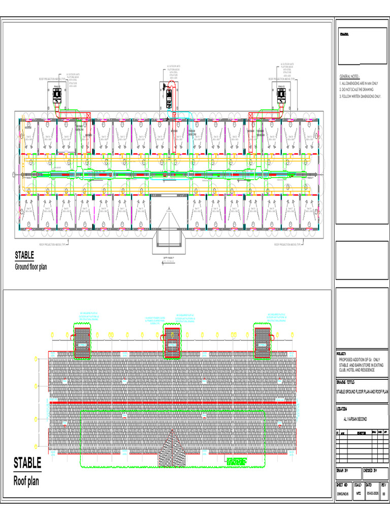 Stable - Floor Plan, Roof Plan, Sectional Elevation | PDF