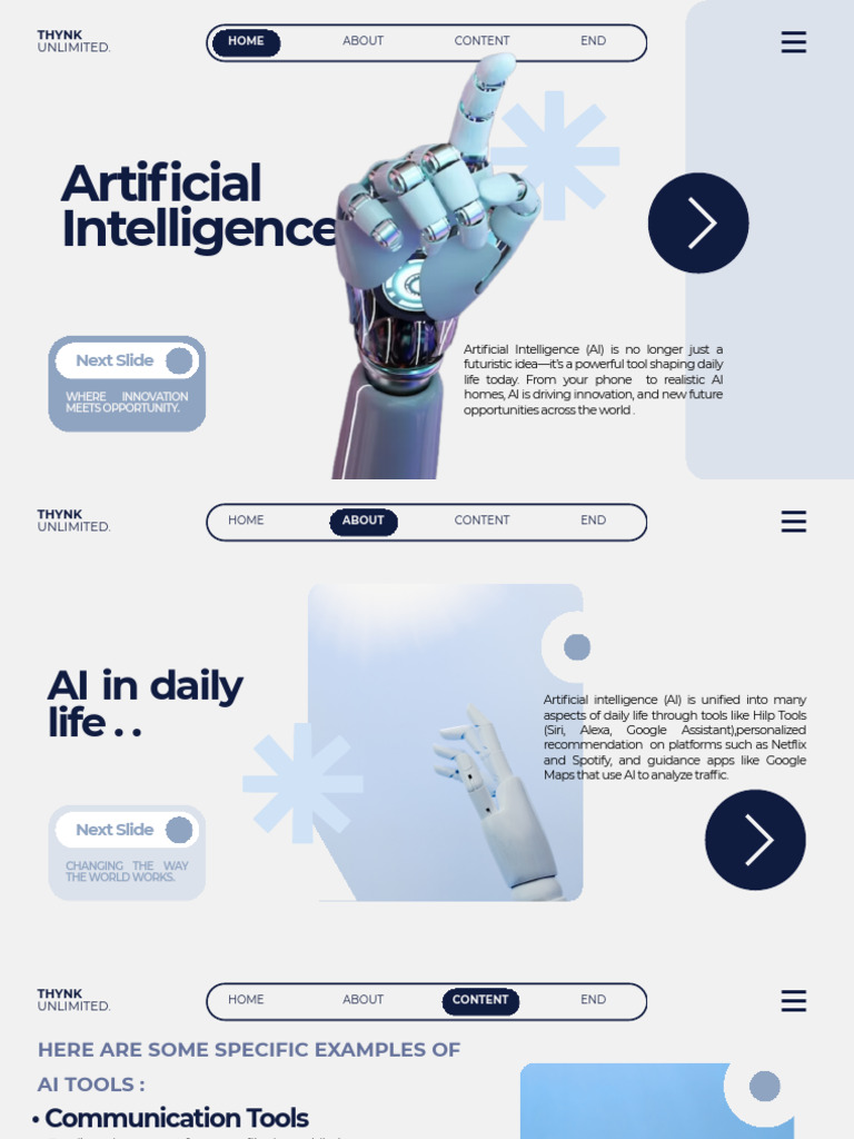 Blue and White Modern Artificial Intelligence Presentation PDF | PDF
