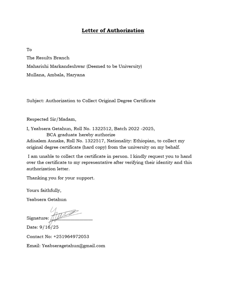 Letter of Authorization MMU Signed | PDF