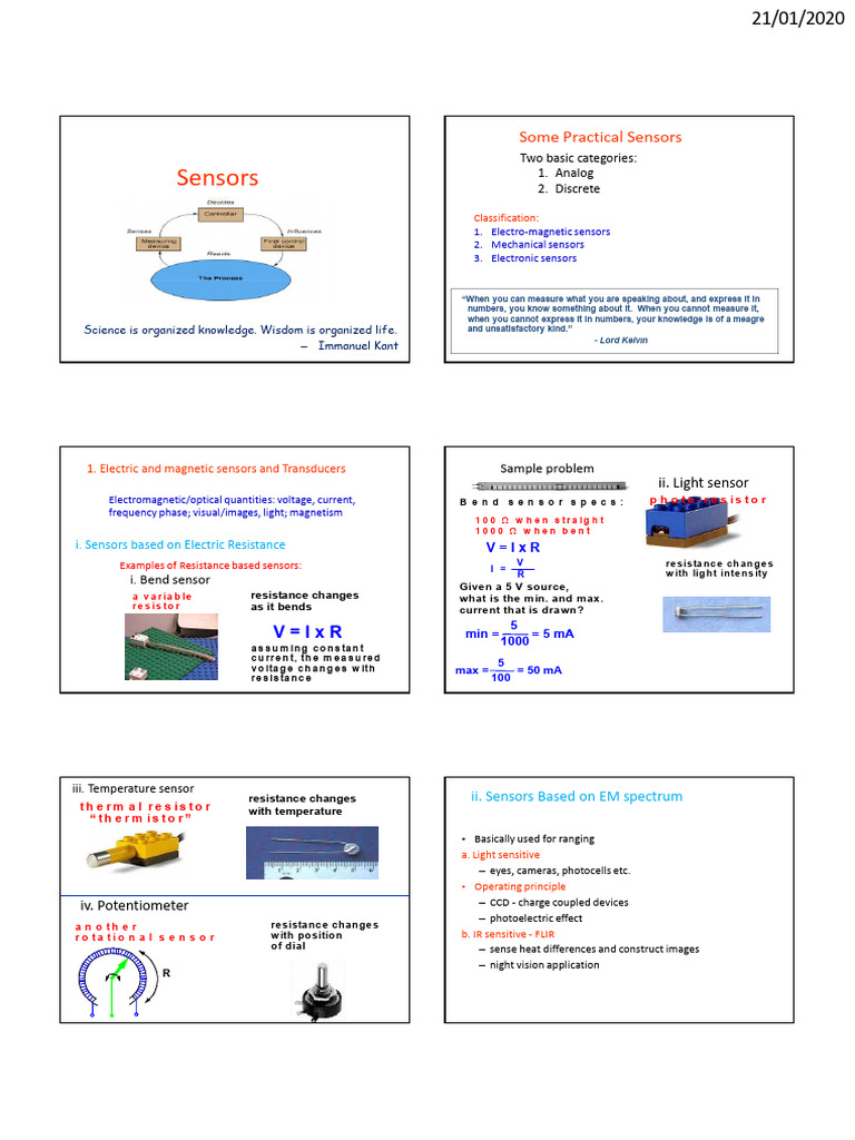 Lec 7C - Sensors | PDF | Pressure Measurement | Sensor