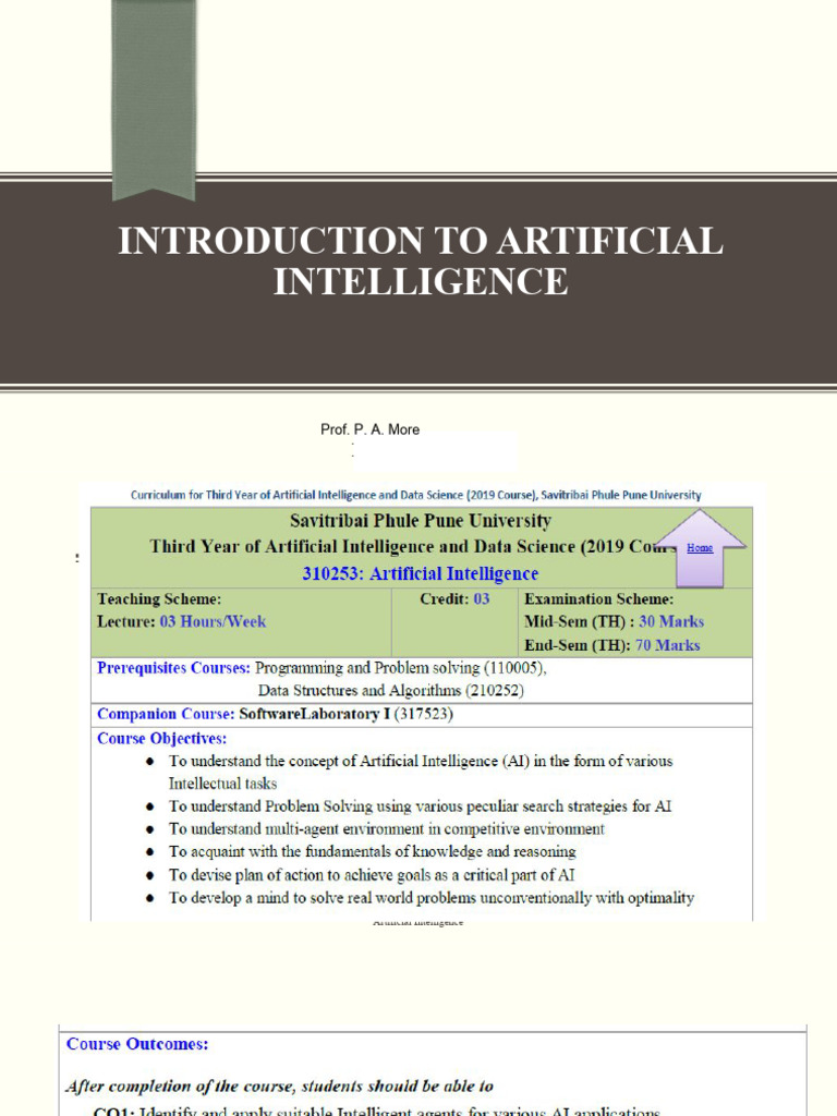 UNIT 1 - Introduction To AI | PDF | Artificial Intelligence ...