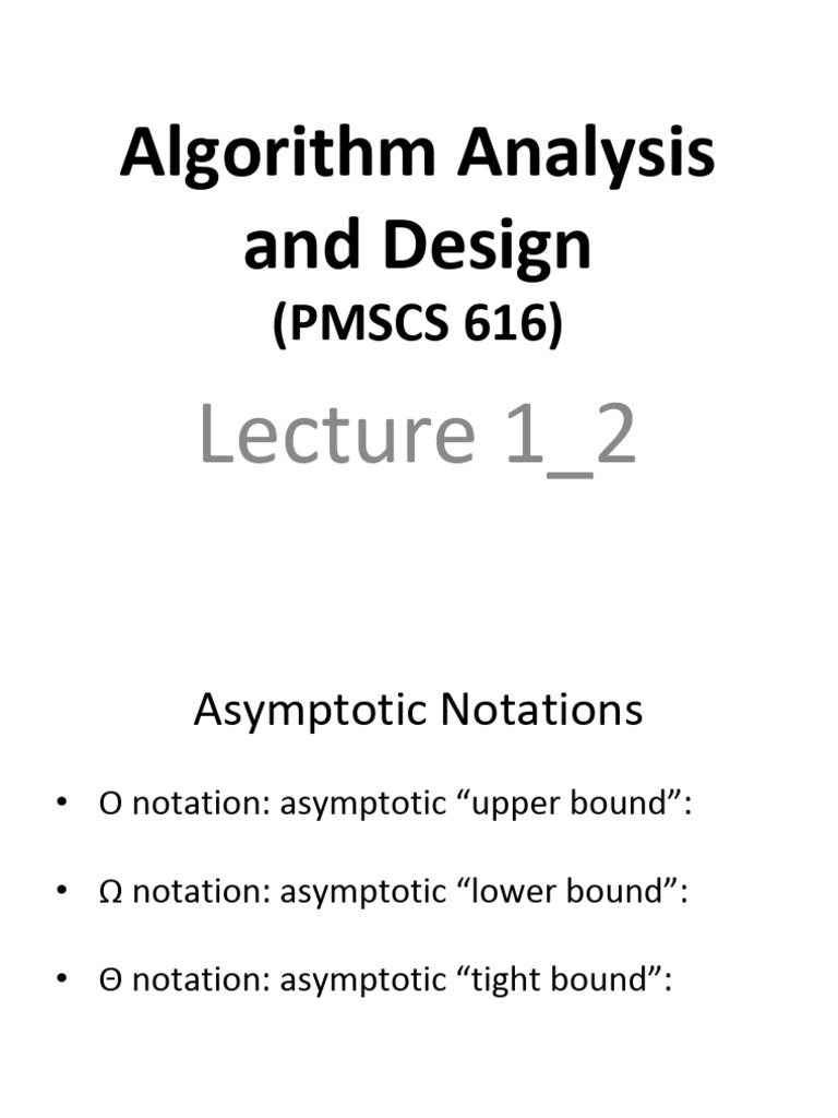 Lecture1 2 | PDF | Algorithms And Data Structures | Algorithms