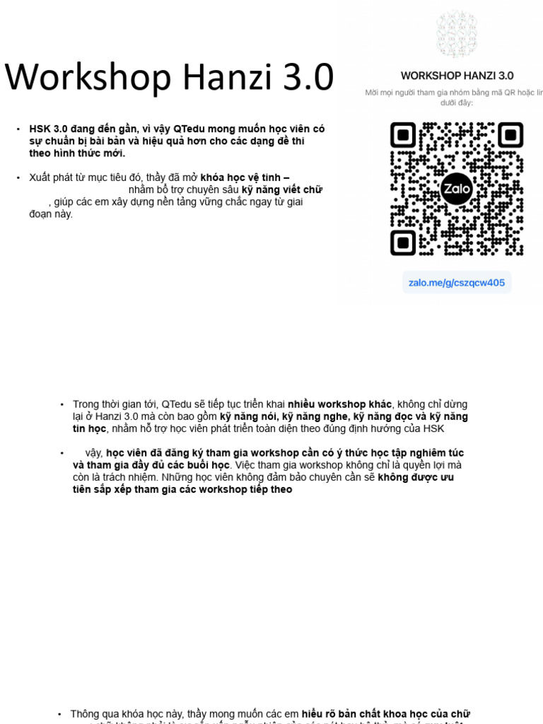 Workshop Hanzi 3.0 | PDF