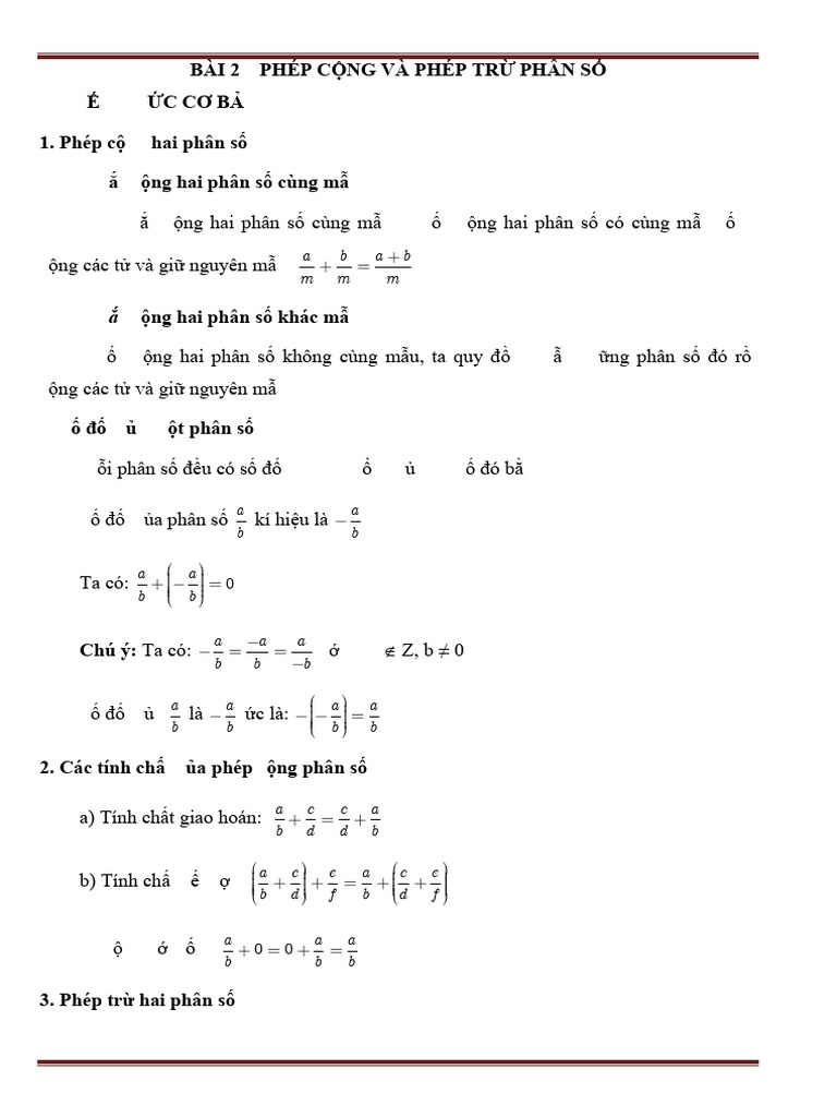 Toan 6. Cong Tru Phan So | PDF