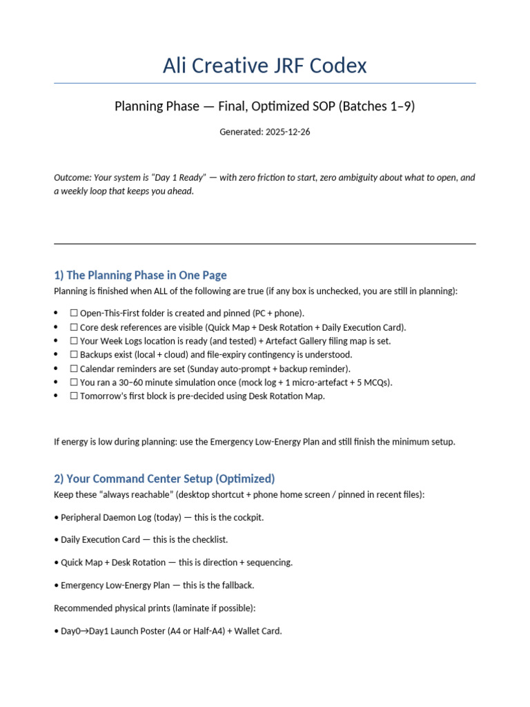 Ali JRF Codex Planning Phase Final Optimized v1 | PDF | Computing ...