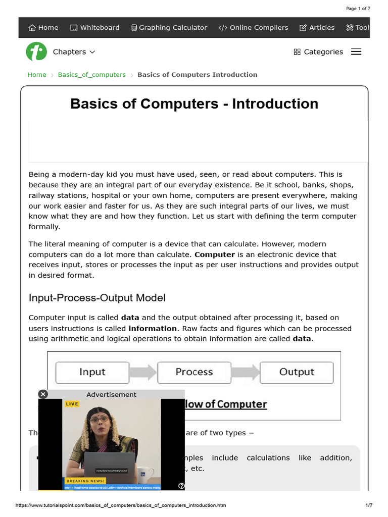 Basics of Computers Introduction | PDF | Computer Data Storage ...