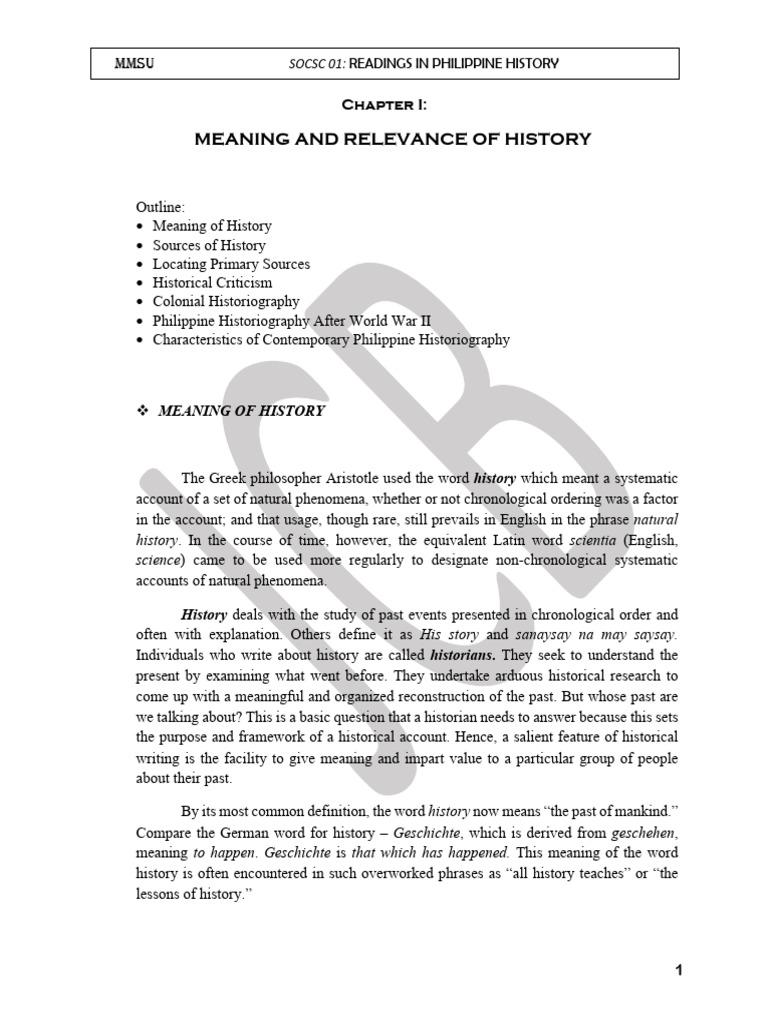 SOCSC 01 Unit I Handout | PDF | Primary Sources | Philippines