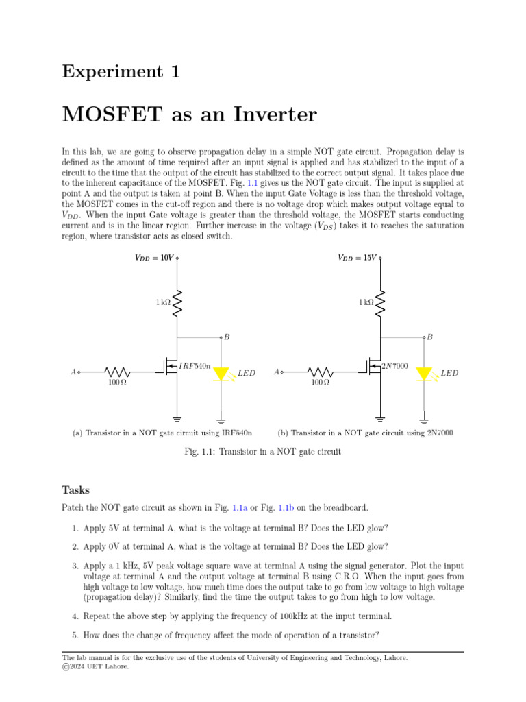 (1 MOSFET As An Inverter | PDF | Mosfet | Power Inverter