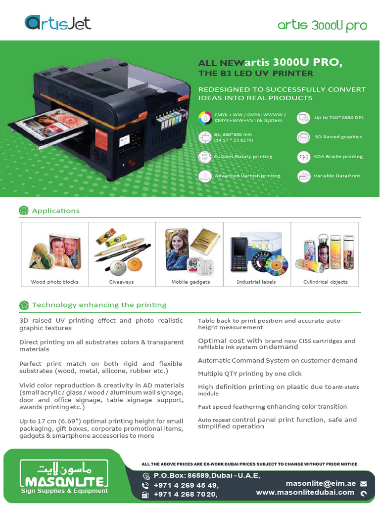 65 - Artis Jet 3000u Pro Uv B3 Printer (2) - 240807 - 110508 | PDF