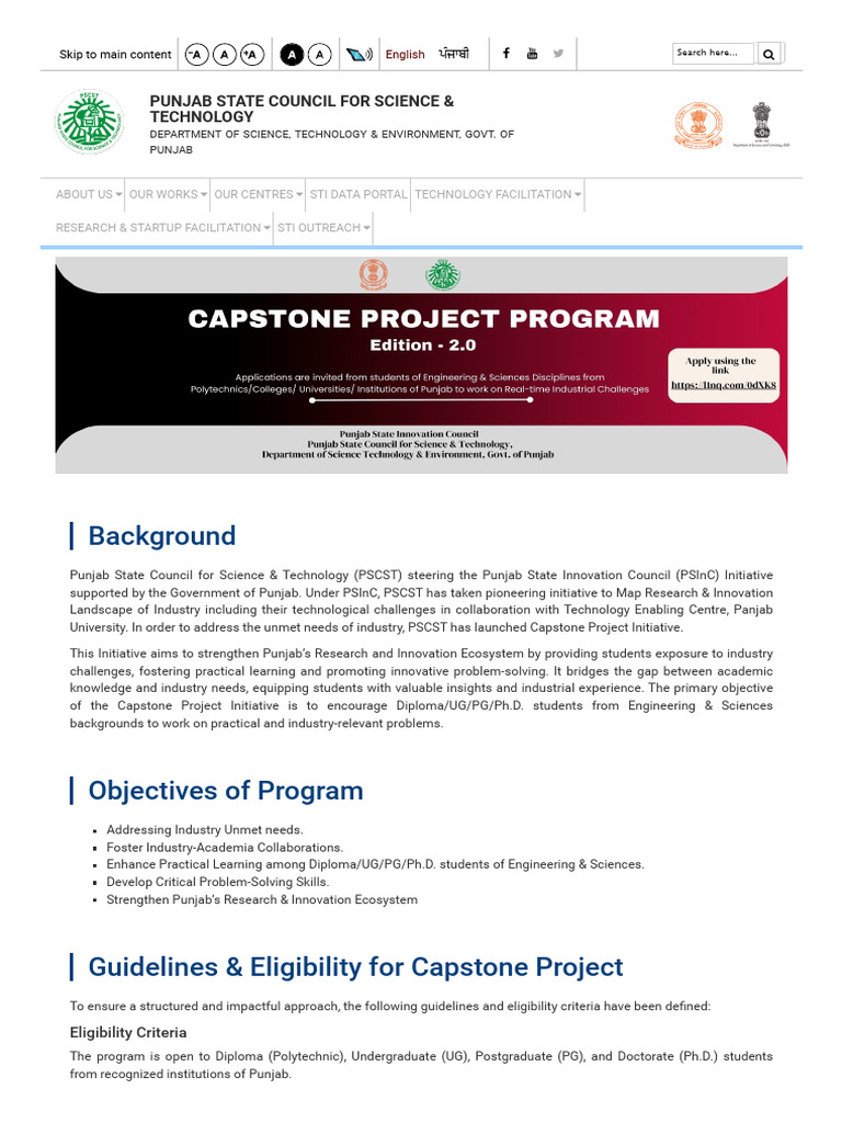 Capston Project Program Guideline | PDF | Doctor Of Philosophy