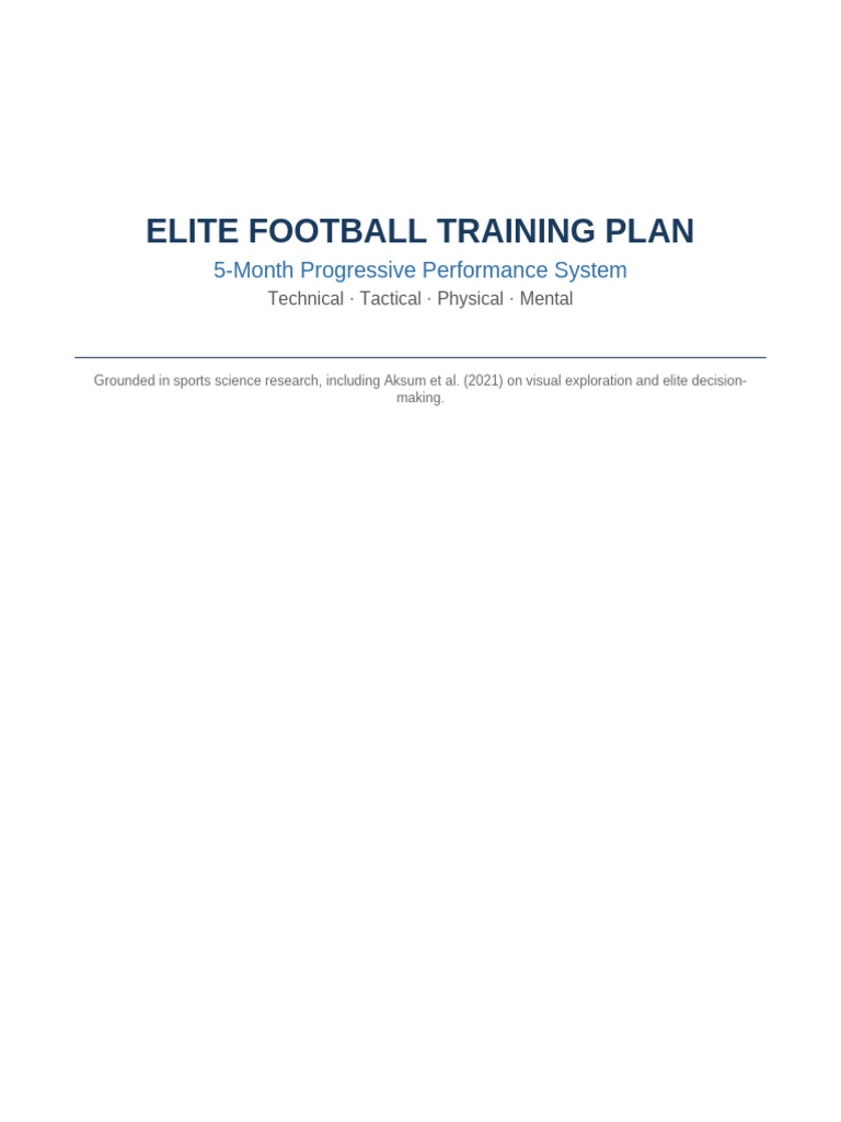 Football Training Plan | PDF | Strength Training