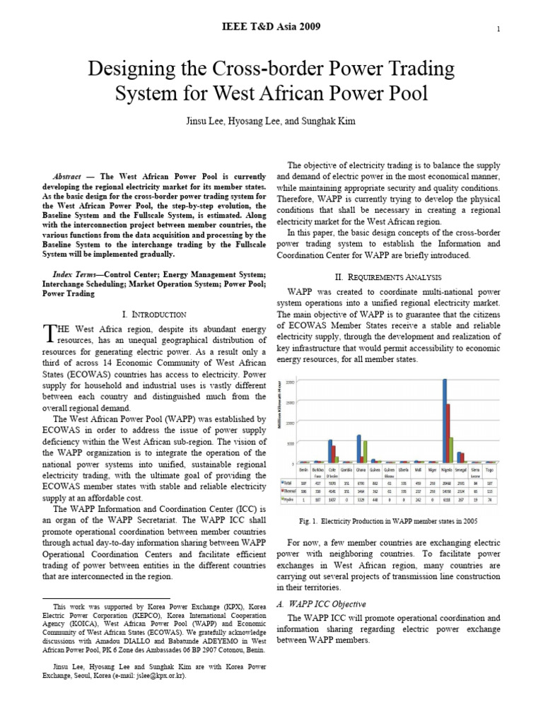 Designing The Cross-Border Power Trading System For West African Power ...