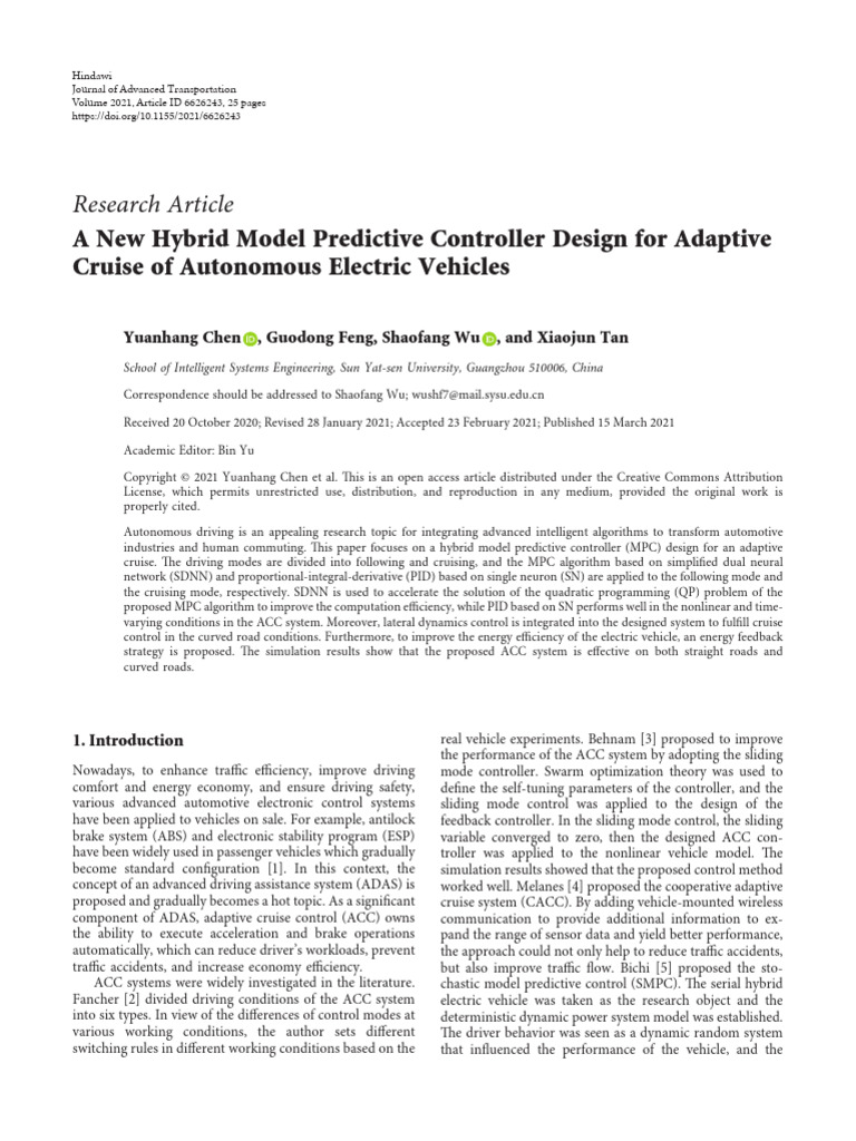 A New Hybrid Model Predictive Controller Design Fo | PDF | Mathematical ...