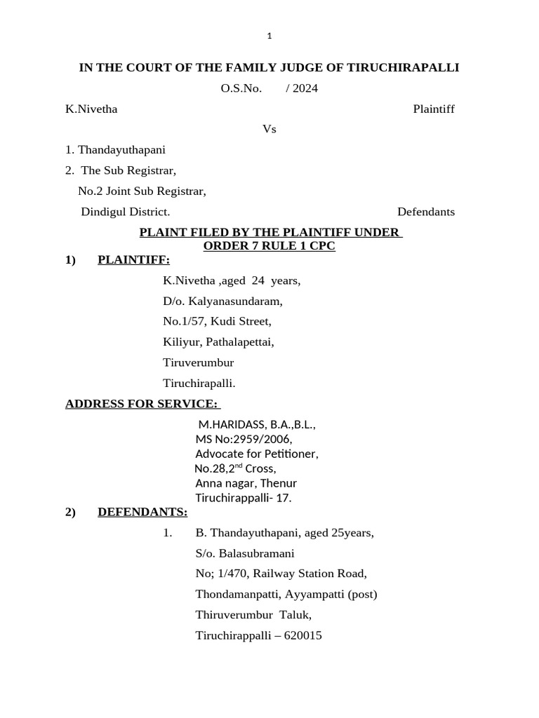 Nivetha Divorce Final 01.04.2024 | PDF