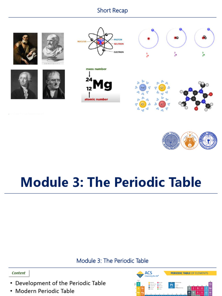 Module 3 - The Periodic Table | PDF | Periodic Table | Chemical Elements