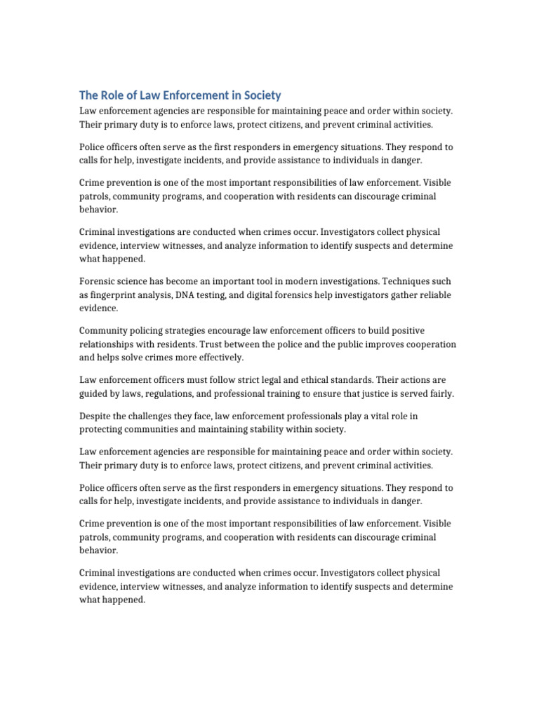 Law Enforcement 10pages | PDF | Forensic Science | Community Policing