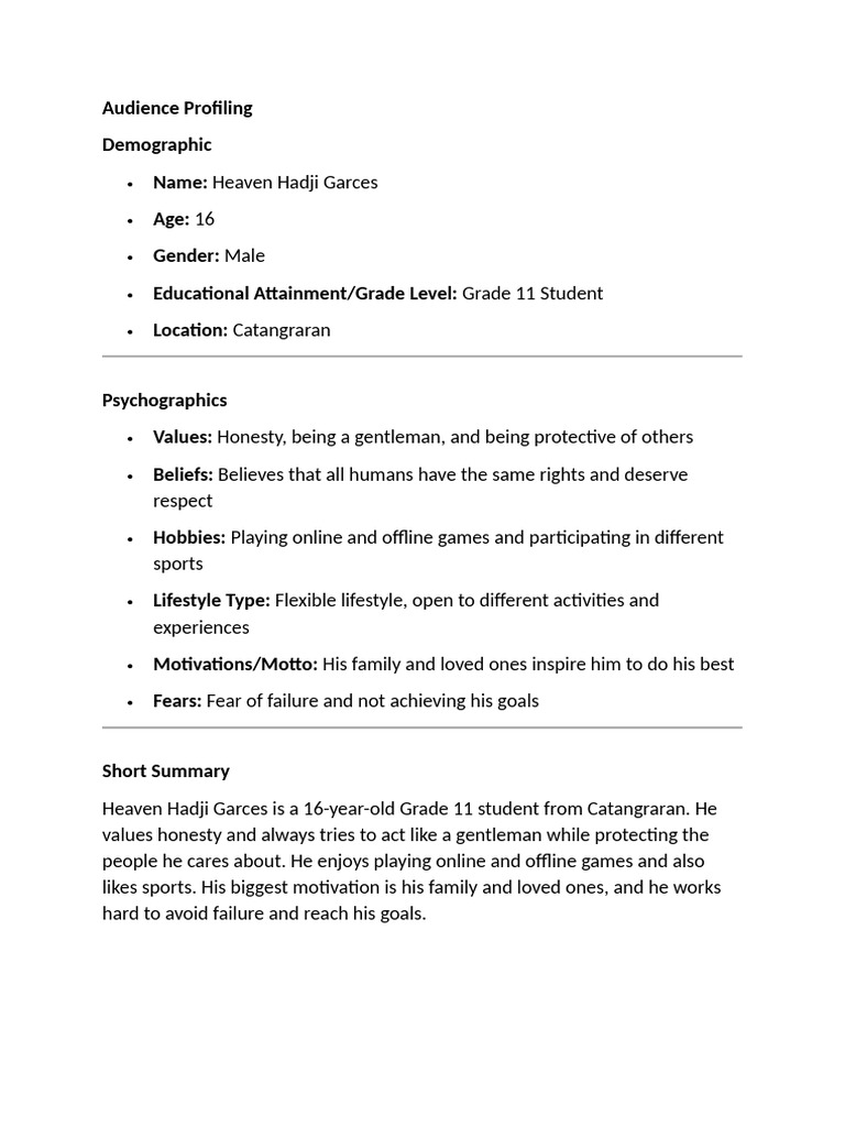 Audience Profiling | PDF