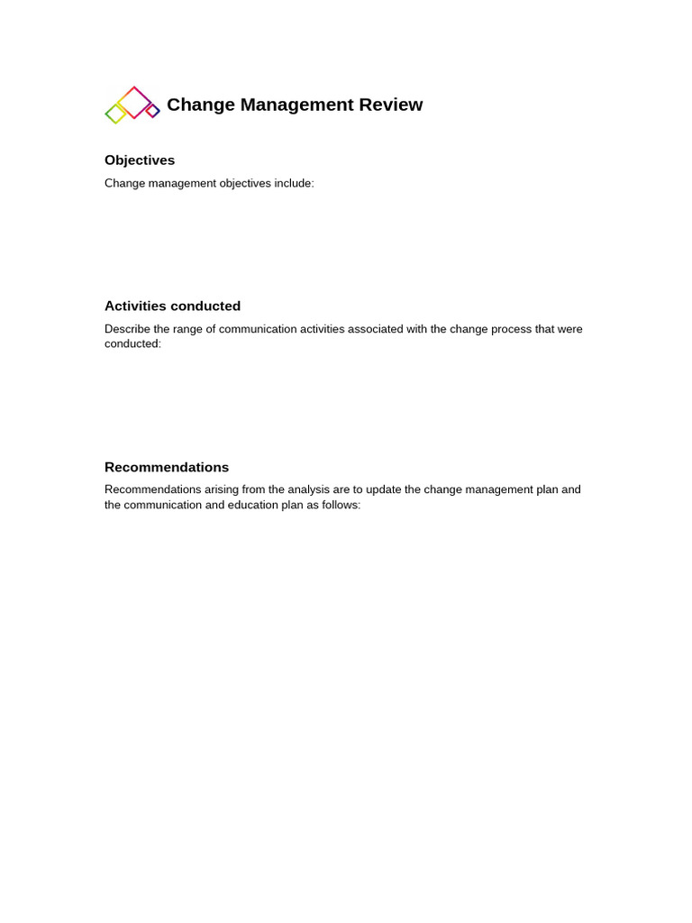 Change Management Review Template | PDF