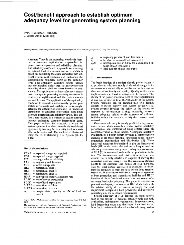 Cost or Benefit Approach to Establish Optimum | PDF | Reliability ...