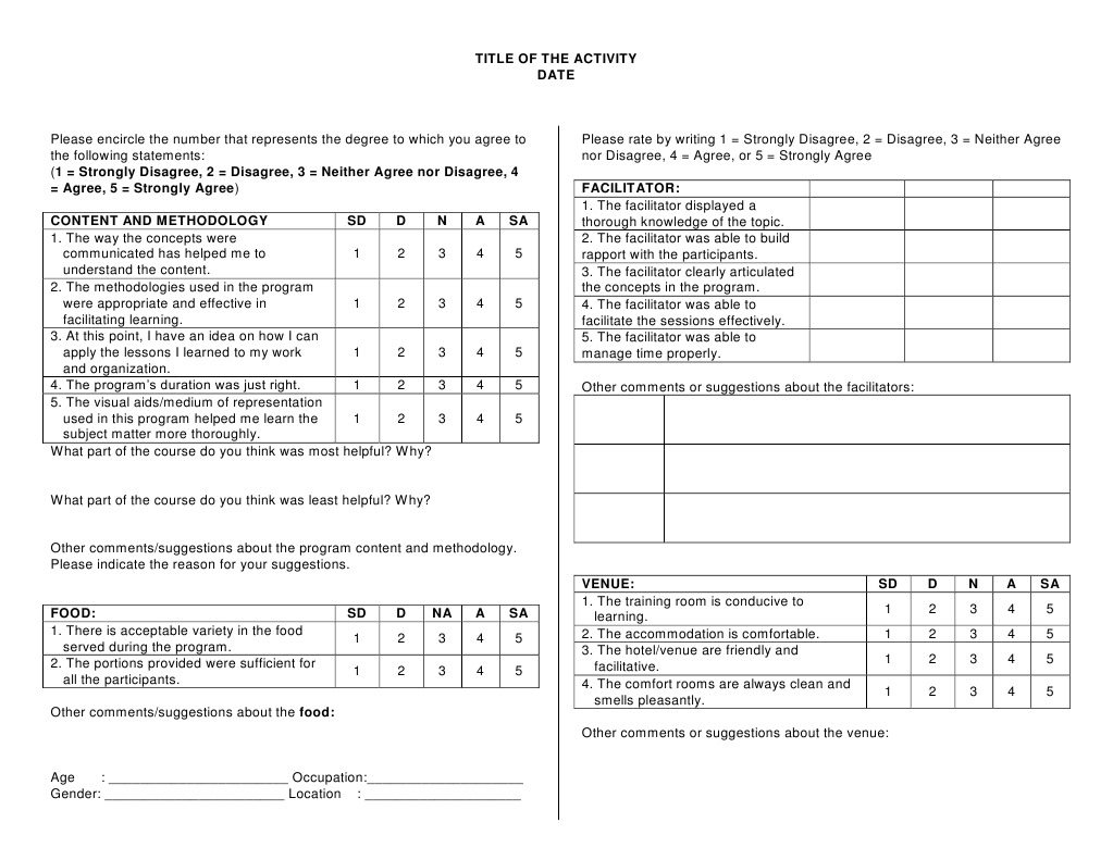 Activity Evaluation | PDF
