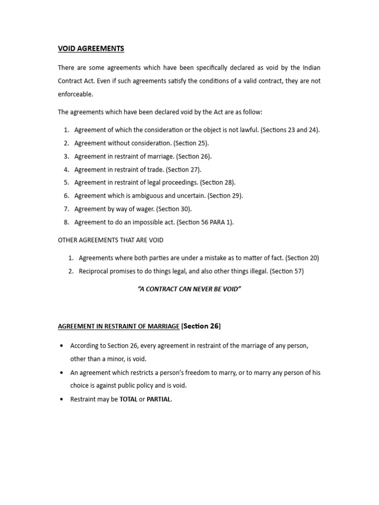 Void Agreements | PDF