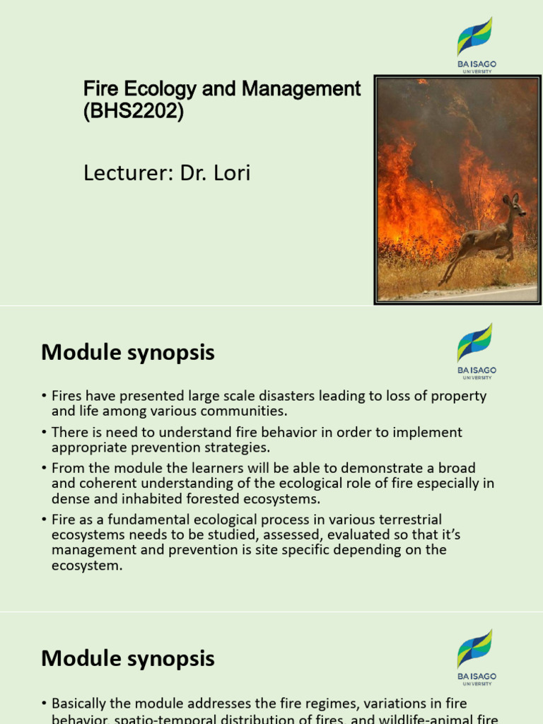Fire Ecology and Management Notes | PDF | Fires | Wildfire