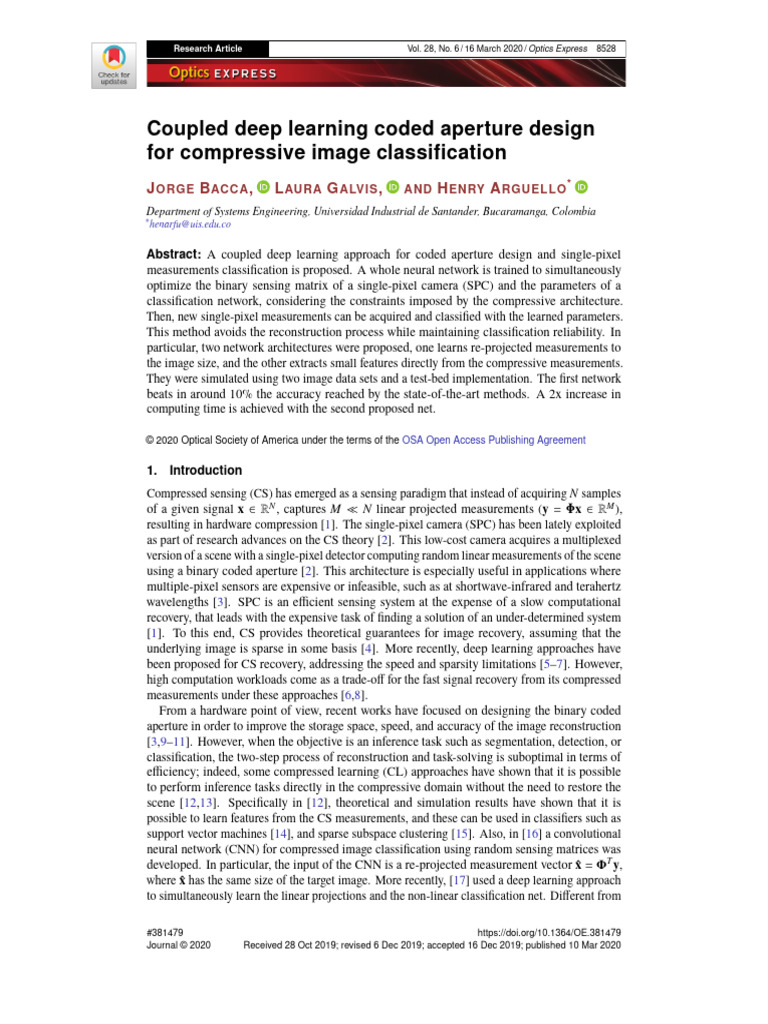 Coupled Deep Learning Coded Aperture Design for Compressive Image ...