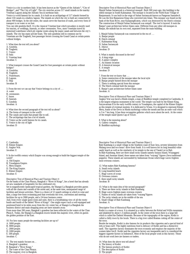 Descriptive Text Excercise | PDF