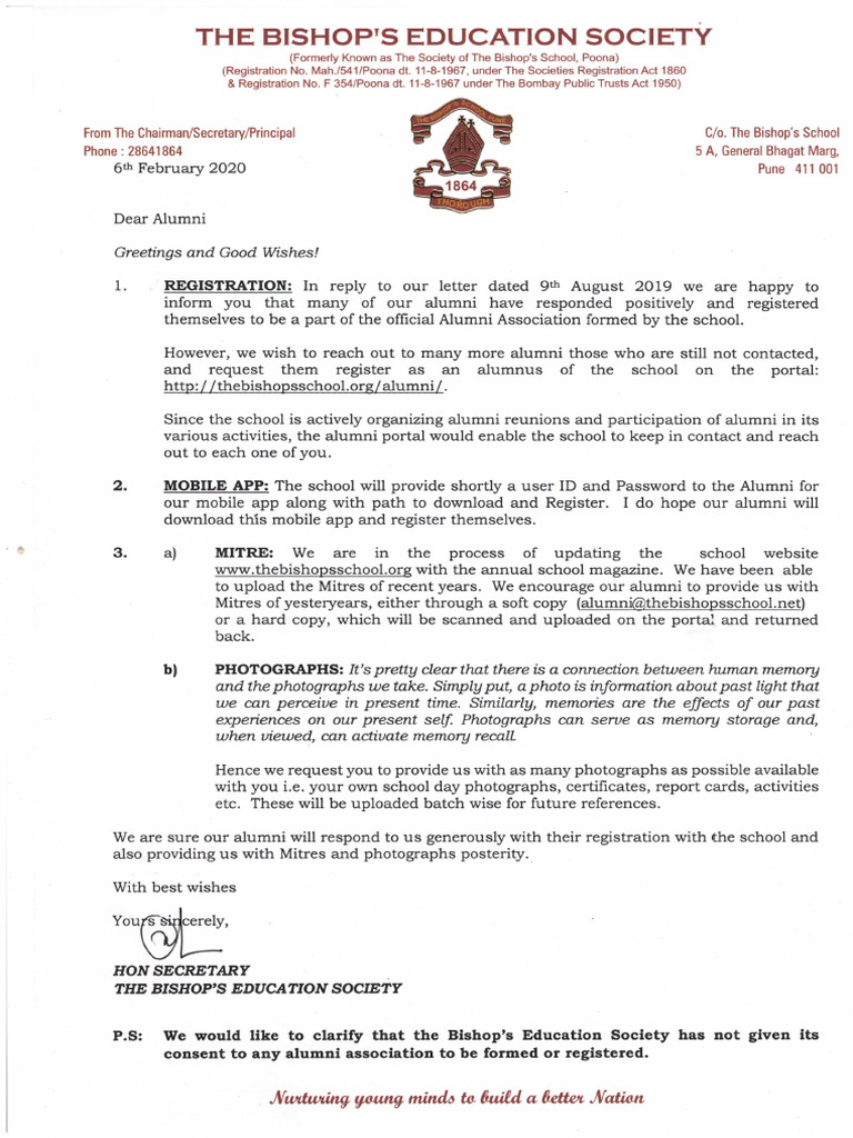 Alumni Registration, App, Mitre & Photographs | PDF