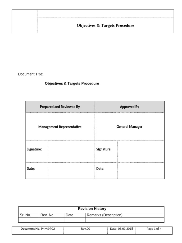 P02 - IMS Objectives Procedure | PDF | Business